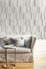 LW51200 Block Lines Warm Stone Geometric Theme Heavyweight Acrylic Coated Paper (FSC) Unpasted Wallpaper Living with Art Collection Made in United States