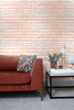 LW51806 Brush Marks Orangesicle Abstract Theme Heavyweight Uncoated Paper (FSC) Unpasted Wallpaper Living with Art Collection Made in United States