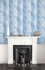 LW50902 Smoke Texture Embossed Vinyl Blue Lake Embossed Vinyl Theme Type II 20 oz. Vinyl Unpasted Wallpaper Living with Art Collection Made in United States