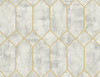 LW51610 Geo Faux Silver Birch and Metallic Gold Geometric Theme Heavyweight Acrylic Coated Paper (FSC) Unpasted Wallpaper Living with Art Collection Made in United States
