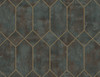 LW51606 Geo Faux Rust, Forest Green, and Metallic Gold Geometric Theme Heavyweight Acrylic Coated Paper (FSC) Unpasted Wallpaper Living with Art Collection Made in United States