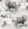 HG10308 Watercolor Floral Ash & Metallic Silver Floral Theme Vinyl Self-Adhesive Wallpaper Harry & Grace Peel and Stick Collection Made in United States