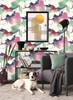 HG10204 Watercolor Block Fuchsia & Mint Green Abstract Theme Vinyl Self-Adhesive Wallpaper Harry & Grace Peel and Stick Collection Made in United States