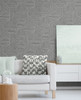 SG12406 Etched Geometric Pewter Geometric Theme Vinyl Self-Adhesive Wallpaper Stacy Garcia Peel and Stick Collection Made in United States