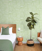 SG12404 Etched Geometric Spring Green Geometric Theme Vinyl Self-Adhesive Wallpaper Stacy Garcia Peel and Stick Collection Made in United States