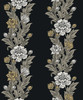 ET12700 Blooming Stripe Ebony & Goldenrod Floral Theme Nonwoven (FSC) Unpasted Wallpaper Legacy Prints Collection Made in Netherlands