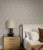 ET12508 Tonal Floral Trail Taupe Floral Theme Nonwoven (FSC) Unpasted Wallpaper Legacy Prints Collection Made in Netherlands