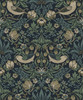 ET13402 Strawberry Meadow Blue Botanical Theme Nonwoven (FSC) Unpasted Wallpaper Etten Studios Online Collection Made in Netherlands