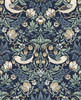 ET11212 Fragaria Garden Navy Blue & Aloe Animal Print Theme Nonwoven (FSC) Unpasted Wallpaper Legacy Prints Collection Made in Netherlands