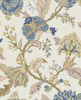 PR12505 Lana Jacobean Parchment Floral Theme Prepasted Paper (Coated) Prepasted Wallpaper Prepasted Online Collection Made in United States