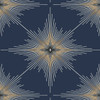 ET11402 North Star Navy Blue Geometric Theme Nonwoven (FSC) Unpasted Wallpaper Etten Studios Online Collection Made in Netherlands