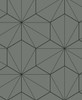 ET11305 Hedron Geometric Pavestone & Ebony Geometric Theme Nonwoven (FSC) Unpasted Wallpaper Etten Studios Online Collection Made in Netherlands