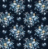 PR12602 Floral Bouquet Prepasted Midnight Blue & Toffee Floral Theme Prepasted Paper (Coated) Prepasted Wallpaper Prepasted Online Collection Made in United States