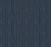 BD50402 Déco Arches Blue Lustre Geometric Theme Nonwoven Unpasted Wallpaper Etten Beaded Collection Made in Netherlands