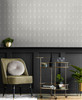 BD50410 Déco Arches Nickel Geometric Theme Nonwoven Unpasted Wallpaper Etten Beaded Collection Made in Netherlands