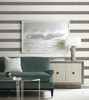 LN40100 Alani Geo Stripe Charcoal Stripe Theme 20 oz. Type II Vinyl Unpasted Wallpaper Coastal Haven Collection Made in United States