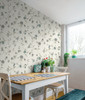 FC61008 Florale Trail Bisque Bleu & French  Floral Theme Nonwoven Unpasted Wallpaper French Country Collection Made in United States