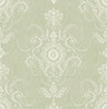 FC60304 Colette Cameo Washed Green Damask Theme Nonwoven Unpasted Wallpaper French Country Collection Made in United States