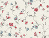 FC61001 Florale Trail Antique Ruby & French Blue Floral Theme Nonwoven Unpasted Wallpaper French Country Collection Made in United States