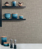 TG60143 Grasmere Weave Cappuccino Faux Linen Theme Type II Vinyl Unpasted Wallpaper Tedlar Textures Collection Made in United States