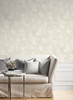 EW10800 Branch Trail Silhouette Raw Linen Botanical Theme Nonwoven Unpasted Wallpaper White Heron Collection Made in Netherlands