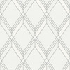 DC60510 Brooklyn Diamond Metallic Silver Geometric Theme Nonwoven Unpasted Wallpaper Deco 2 Collection Made in United States