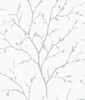 EW11802 Branching Out Slate Blue Botanical Theme Stringcloth Unpasted Wallpaper White Heron Collection Made in United States