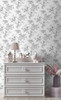 NW55708 Sketched Floral Grey Floral Theme Vinyl Self-Adhesive Wallpaper NextWall Peel & Stick Collection Made in United States