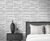 NW55600 Wave Lines Black Abstract Theme Vinyl Self-Adhesive Wallpaper NextWall Peel & Stick Collection Made in Netherlands