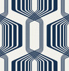 NW55312 Striped Geo Blue Sapphire Geometric Theme Vinyl Self-Adhesive Wallpaper NextWall Peel & Stick Collection Made in United States