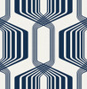 NW55312 Striped Geo Blue Sapphire Geometric Theme Vinyl Self-Adhesive Wallpaper NextWall Peel & Stick Collection Made in United States