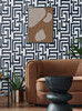 NW54102 Graphic Maze Dark Blue Abstract Theme Vinyl Self-Adhesive Wallpaper NextWall Peel & Stick Collection Made in United States