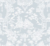 NW51202 Garden Chinoiserie Blue Dusk Chinoiserie Theme Vinyl Self-Adhesive Wallpaper NextWall Peel & Stick Collection Made in United States