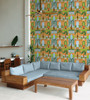 NW52606 Tropical Facade Orange Novelty Theme Vinyl Self-Adhesive Wallpaper NextWall Peel & Stick Collection Made in United States