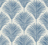 NW53802 Grassland Palm Coastal Blue Botanical Theme Vinyl Self-Adhesive Wallpaper NextWall Peel & Stick Collection Made in United States