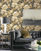 NW49600 Nouveau Floral Ebony & Antique Gold Floral Theme Vinyl Self-Adhesive Wallpaper NextWall Peel & Stick Collection Made in United States