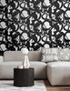 NW49500 Inkblot Onyx Abstract Theme Vinyl Self-Adhesive Wallpaper NextWall Peel & Stick Collection Made in United States