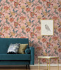 NW50201 Kianna Jacobean Blush Floral Theme Vinyl Self-Adhesive Wallpaper NextWall Peel & Stick Collection Made in United States