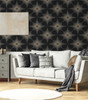 NW53000 Stellar Geo Ebony Geometric Theme Vinyl Self-Adhesive Wallpaper NextWall Peel & Stick Collection Made in Netherlands