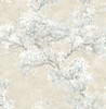 NW50105 Cherry Blossom Grove Parchment & Morning Fog Floral Theme Vinyl Self-Adhesive Wallpaper NextWall Peel & Stick Collection Made in United States