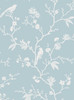 NW53402 Songbird Chinoiserie Blue Skies Chinoiserie Theme Vinyl Self-Adhesive Wallpaper NextWall Peel & Stick Collection Made in United States
