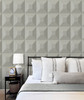 NW50308 Quadrant Geo Daydream Grey Geometric Theme Vinyl Self-Adhesive Wallpaper NextWall Peel & Stick Collection Made in United States