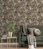 NW52407 Rose Garden Dusty Mauve & Ash Grey Floral Theme Vinyl Self-Adhesive Wallpaper NextWall Peel & Stick Collection Made in United States