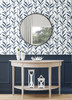 NW51402 Bamboo Silhouette Royal Blue Botanical Theme Vinyl Self-Adhesive Wallpaper NextWall Peel & Stick Collection Made in United States