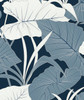 NW52002 Elephant Leaves Blue Lagoon Botanical Theme Vinyl Self-Adhesive Wallpaper NextWall Peel & Stick Collection Made in Netherlands