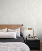 NW47205 Gingko Leaf Metallic Gold Botanical Theme Vinyl Self-Adhesive Wallpaper NextWall Peel & Stick Collection Made in United States