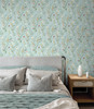 NW48502 Meadow Flowers Seabreeze Floral Theme Vinyl Self-Adhesive Wallpaper NextWall Peel & Stick Collection Made in United States