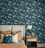 NW45712 Vintage Floral Teal Floral Theme Vinyl Self-Adhesive Wallpaper NextWall Peel & Stick Collection Made in United States