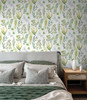 NW45412 Wild Garden Lemon Lime Botanical Theme Vinyl Self-Adhesive Wallpaper NextWall Peel & Stick Collection Made in United States