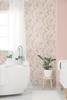 NW48501 Meadow Flowers Lightly Pink Floral Theme Vinyl Self-Adhesive Wallpaper NextWall Peel & Stick Collection Made in United States
